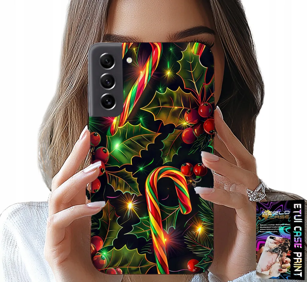 Custodia Per Samsung Galaxy S21 Fe - Bastoncino Di Zucchero, Vischio, Albero Di Natale + Vetro