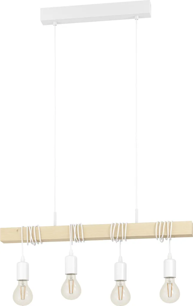 Lampadario Eglo 43704 Townshend Bianco Marrone E27 - Vintage Industrial - 1