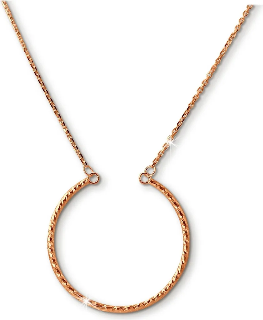 Collier Argent 925 Doré SilberDream 46cm avec Pendentif Rose SDK27742E