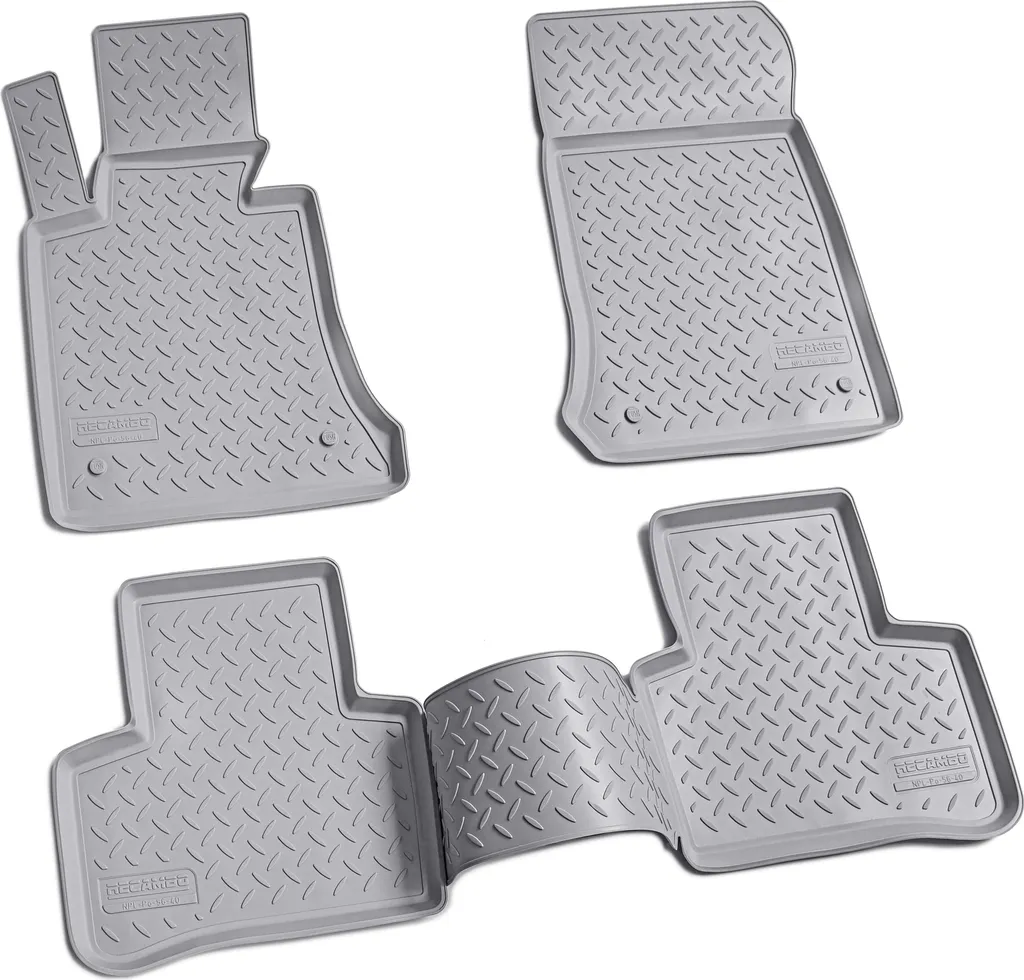 tappetini in gomma 3D per MERCEDES GLK X204 | BJ 2008-2015 | grigio con bordo