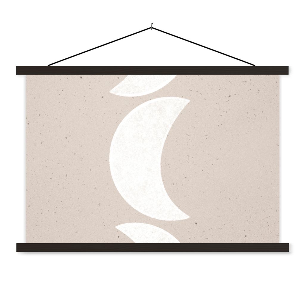 MuchoWow Textilposter Mond - Pastell - Text - Zitate 60x40 cm mit schwarzem Rahmen - Hölzernes