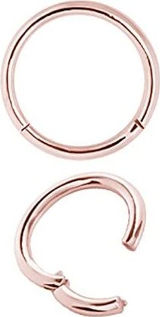 Hinged Scharnier Segment Ring Edelstahl 316L Roségold Lippe Nase Stärke 1,2mm