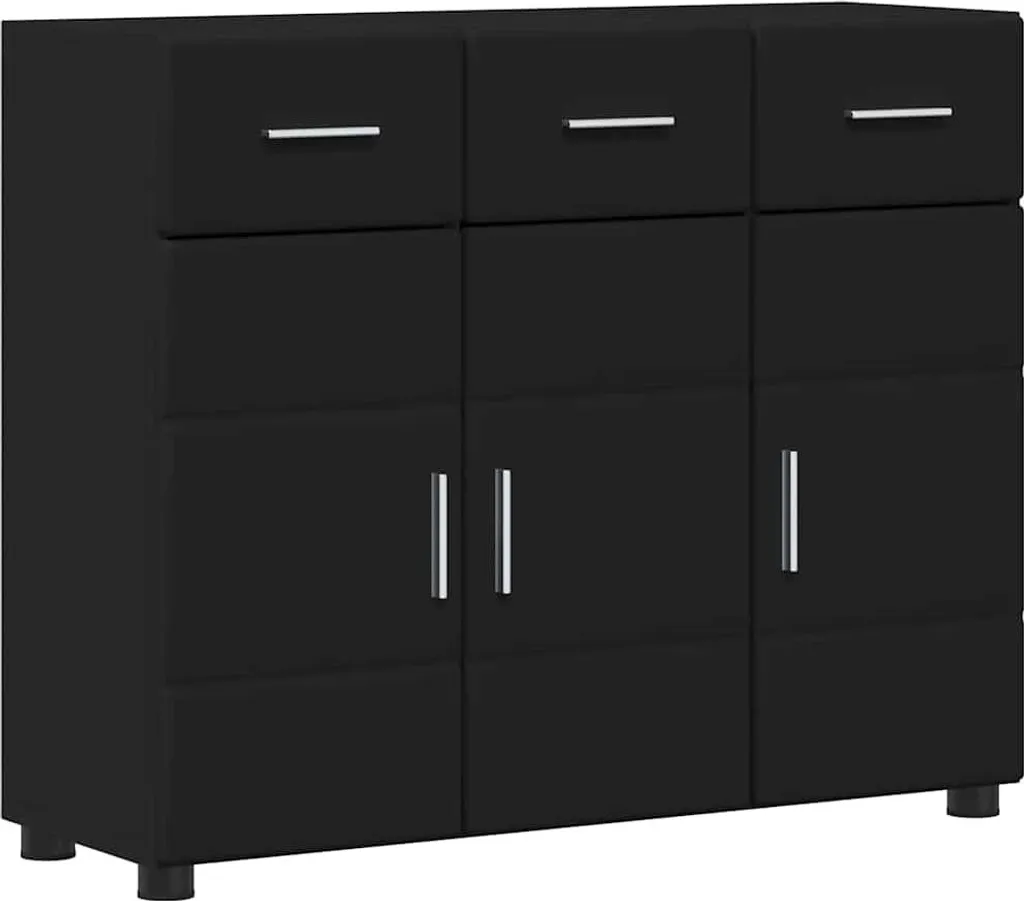 Credenza SYFAX™ Nero 88,5x30,5x73 cm | Mobile Buffet Legno Multistrato