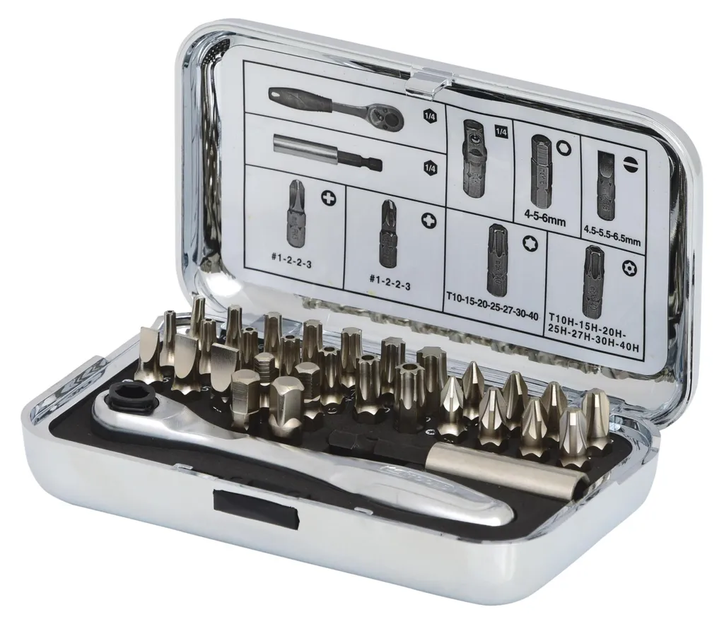 Coffret d'embouts de précision 1/4' KS Tools CHROMEplus 31 unités