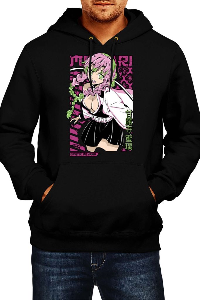 Herren Kapuzenpullover Japan Animation Manga Anime Comics Demon Anime Slayer Kanroji Mitsuri Kanroji Mitsuri, Man L / Schwarz