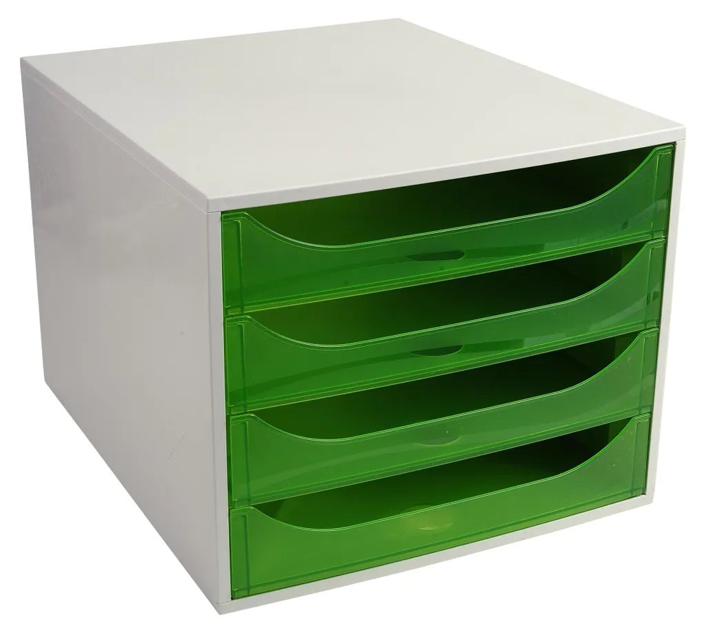 Bloc de Classement 4 Tiroirs pour Documents A4 Vert Pomme Linicolor