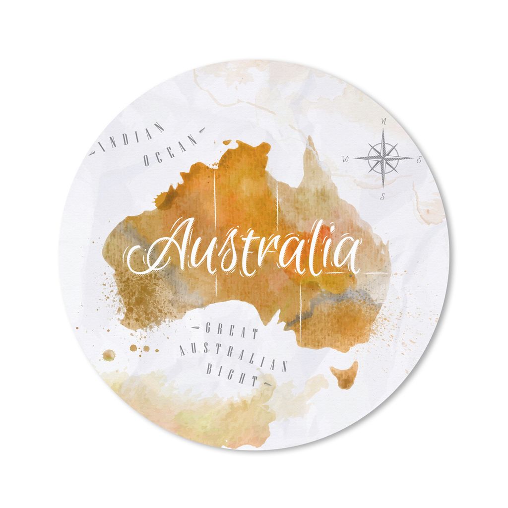 MuchoWow Mauspad Mousepad Weltkarte - Zusammenfassung - Australien 30x30 cm - Mousepads - Maus Mat - Pad - Mausunterlage - Tischunterlage - Schre...
