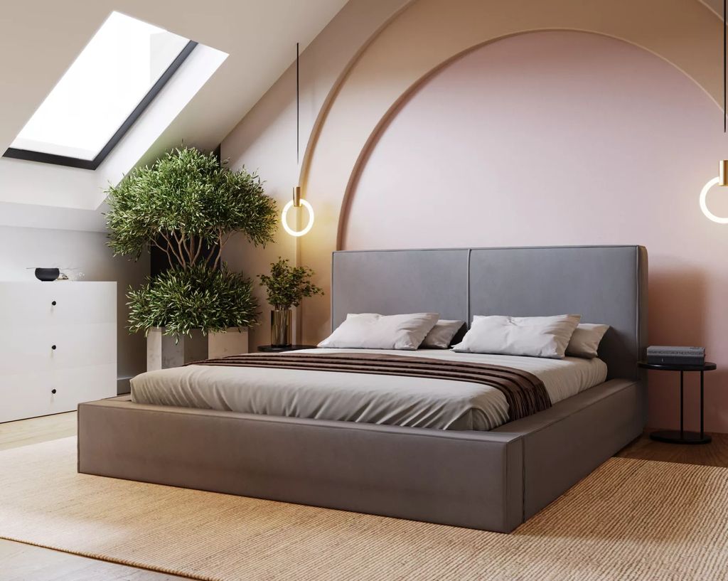 Einzelbett 120x200 NIDIA 2 mit Stauraum - grau