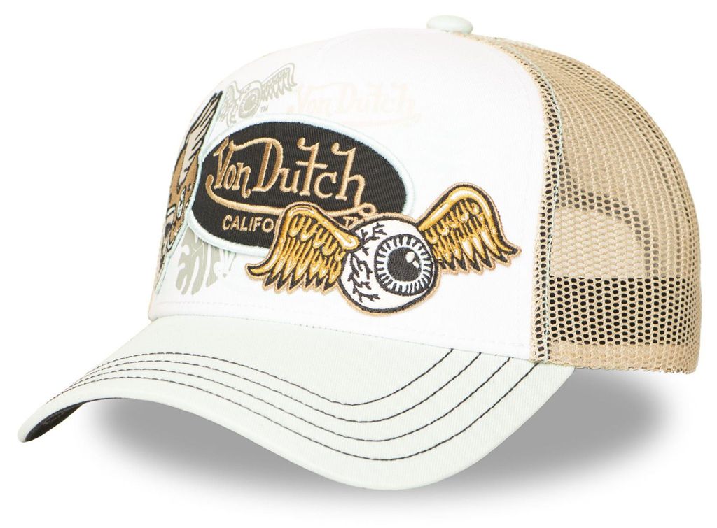 Von Dutch Trucker Cap Patches Tiger offwhite/black/beige