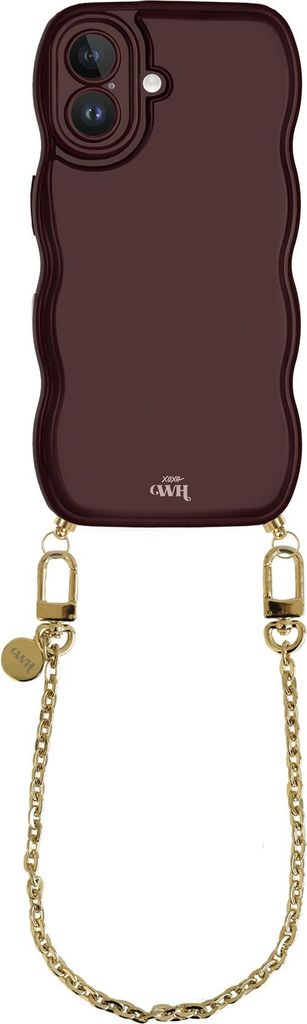 xoxo Wildhearts Glossy Wavy Cord Case Burgundy für iPhone 16 – Dreamy – Kurz