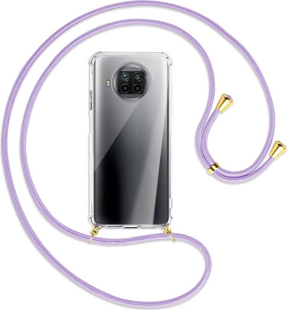 Handykette Backcover-Schutzhülle mit Band (Metall goldfarben) für Xiaomi Mi 10T Lite 5G - violett