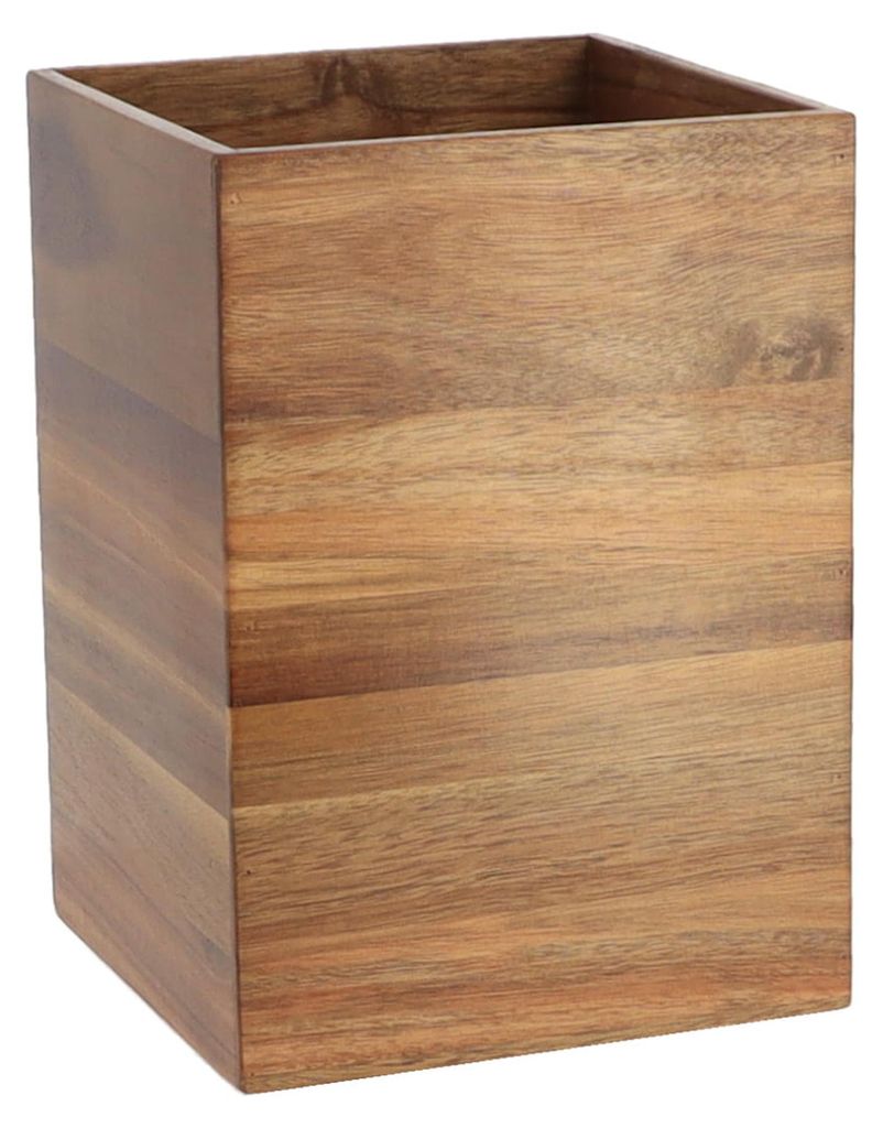 Badabfalleimer - 7.5L - dunkelbraun - Akazienholz - 26 cm Produktbild 