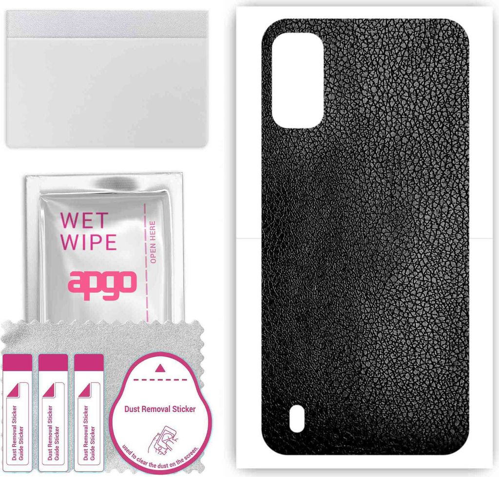 apgo Rückseite Schutzfolie, Skin, kompatibel mit Tecno Pop 5S, Hinten Displayschutzfolie aus Vinylfolie, kratzfest, einfache Montage - Schwarzes L...