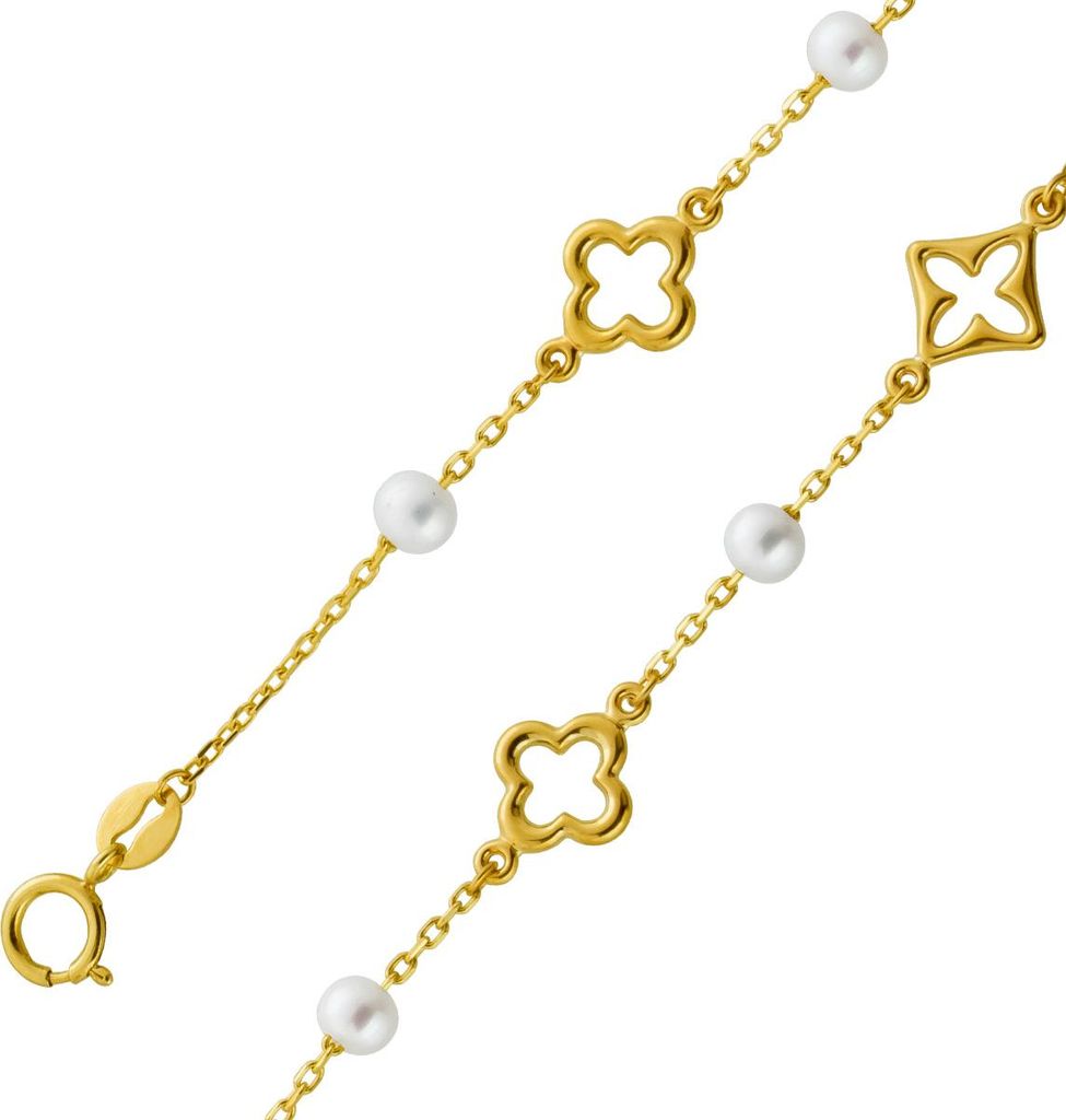 Armband Gelbgold 333 8K Süßwasser Zuchtperlen 19 Produktbild 