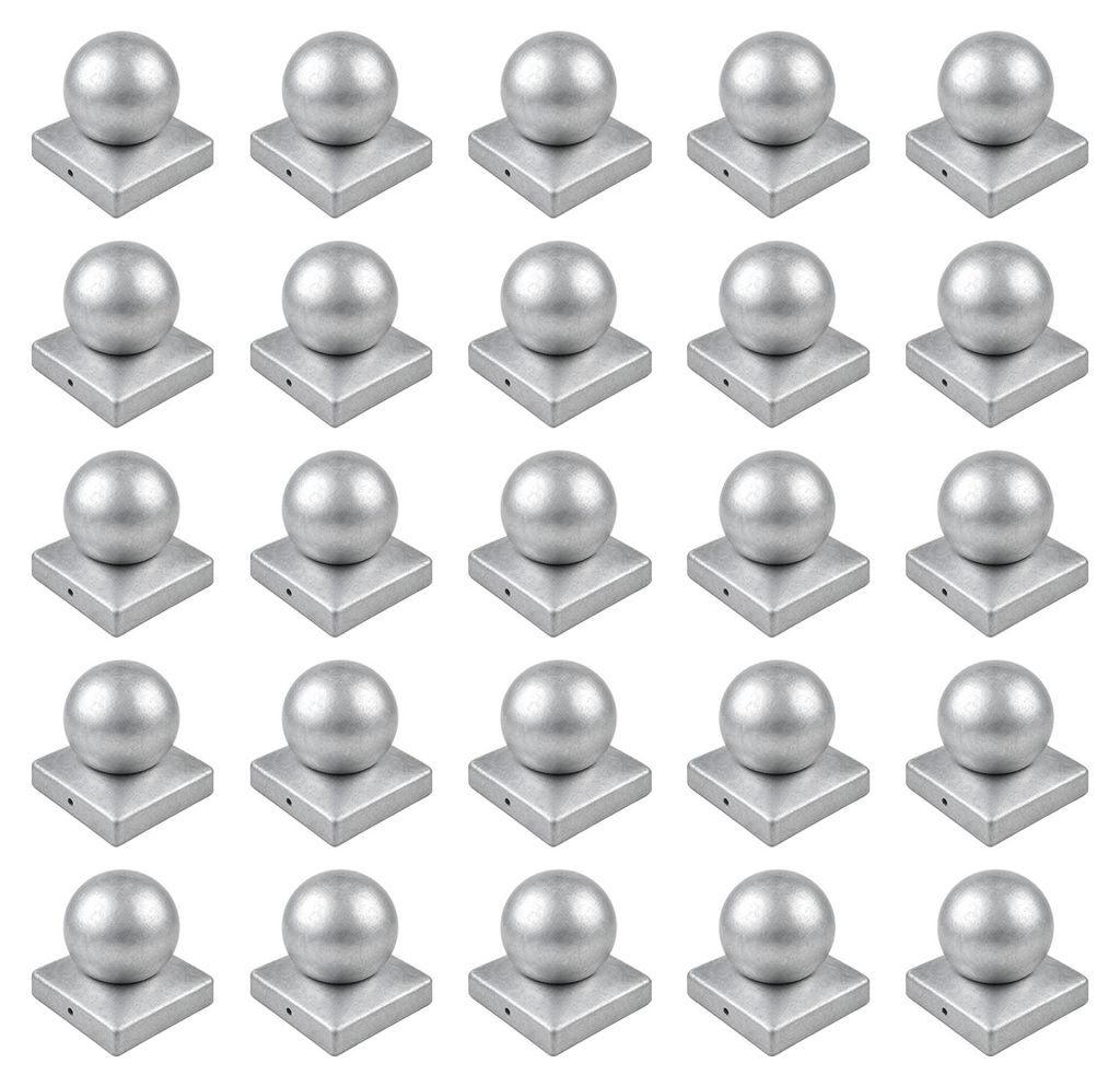 25x Pfostenkappe verzinkt 71 mm Kugel Abdeckkappe für Produktbild 