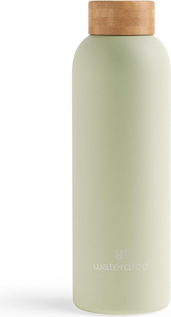 waterdrop Steel Bottle 600ml isolierte Trinkflasche auslaufsicher | Thermosflasche 24h kalt, 12h heiß doppelwandige Edelstahl Wasserflasche