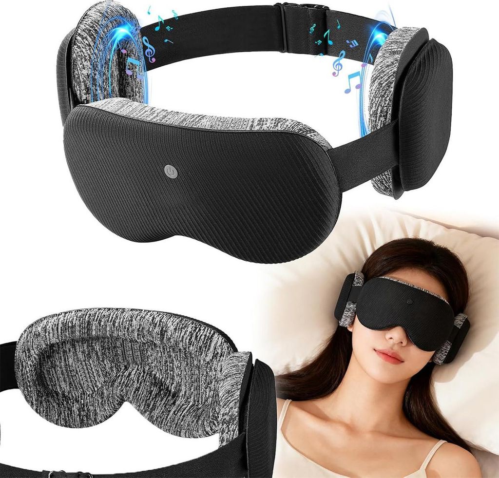 Bluetooth Schlafmaske mit Weißrauschen, 3D Komfortdesign, Produktbild 