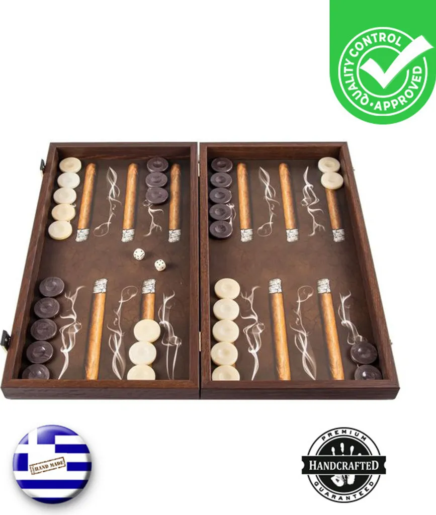 Jeu de Backgammon Robusto Cigar 48x26cm : Coffret Luxe de Grand Format - 9