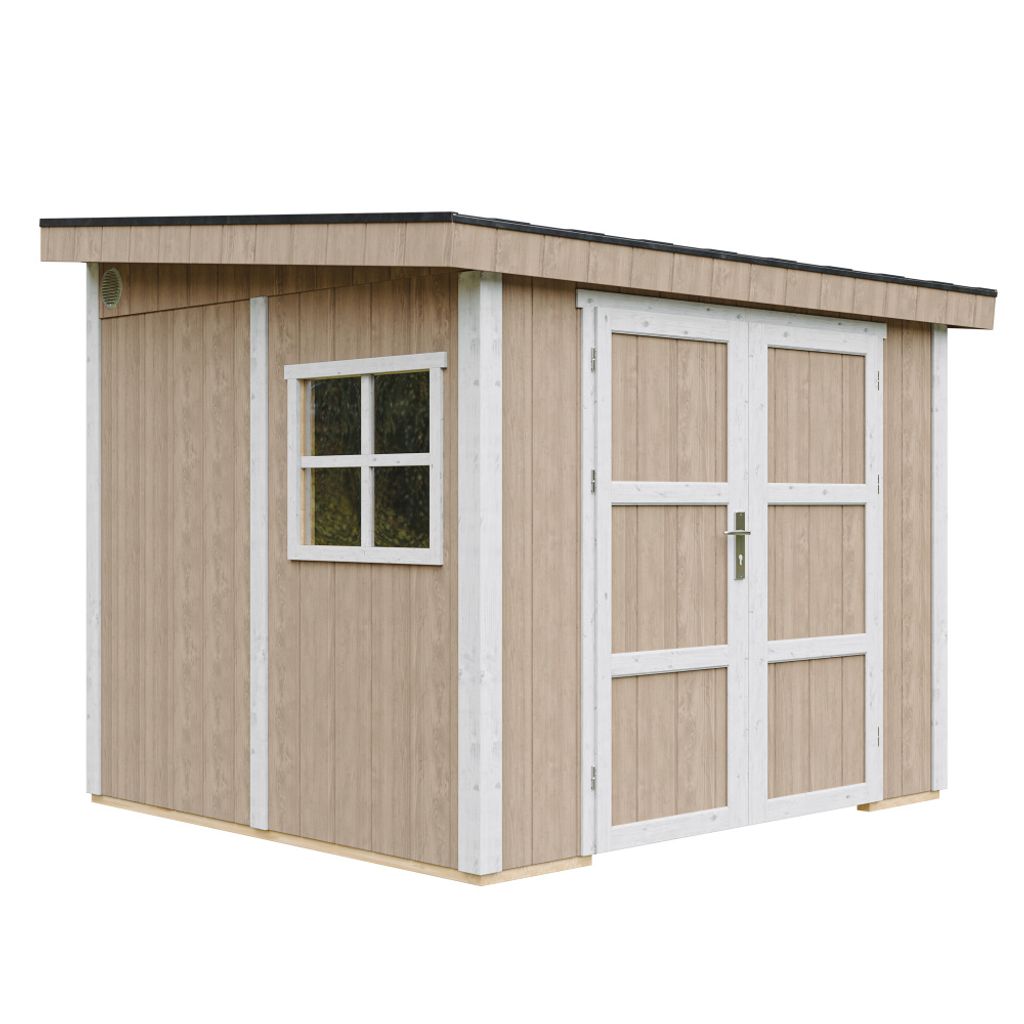 Gartenhaus 5,9 m² - H231x248x294 cm - Ohne Boden und Seitenwand – Timbela M938B-TERRA BROWN