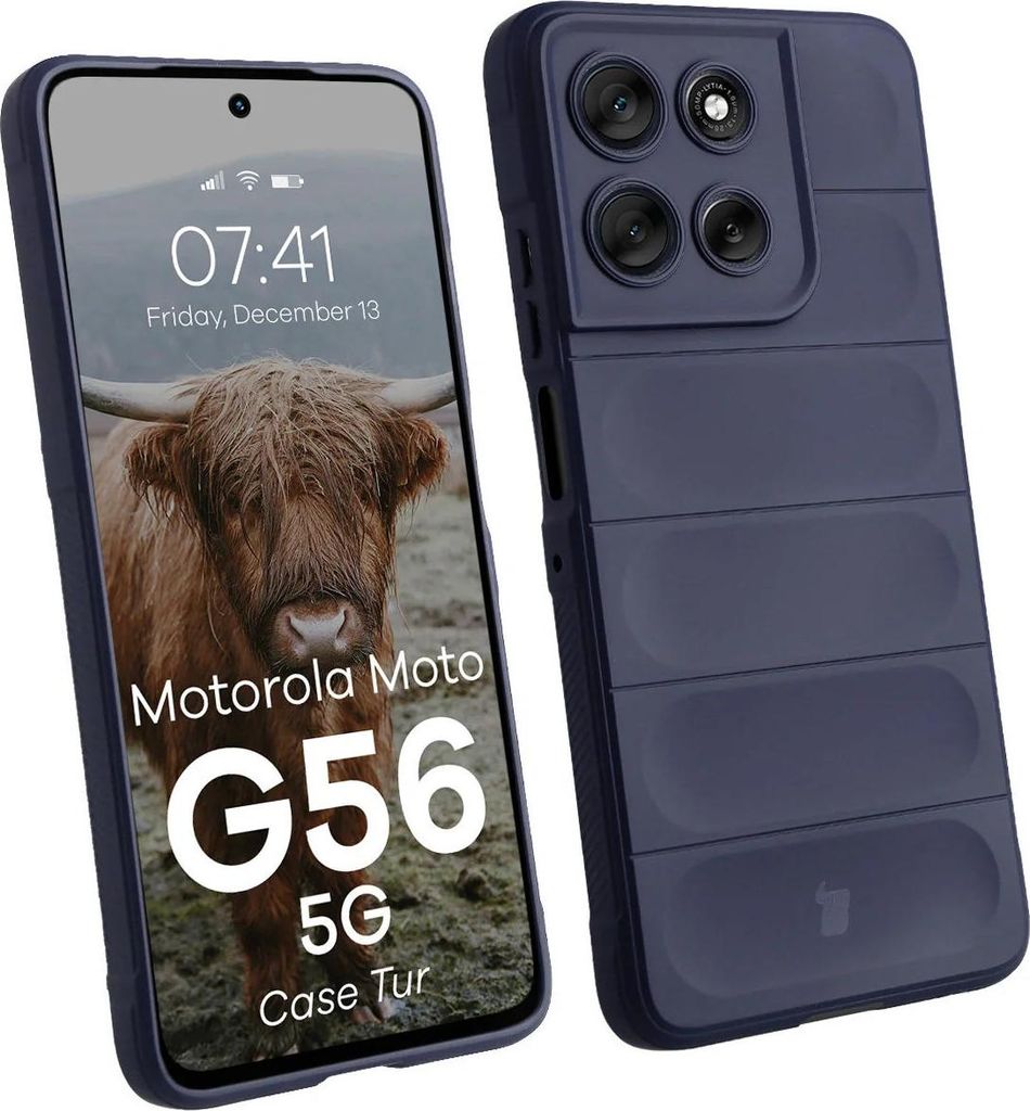 Robuste Handyhülle für Motorola Moto G56 5G, Bizon Case Tur, Dunkelblau