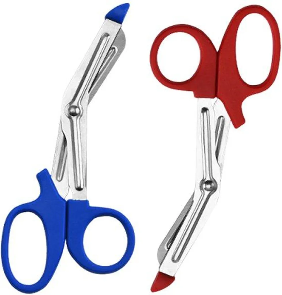 Lot de 2 ciseaux de bureau rouges avec anneaux ergonomiques pour une coupe nette