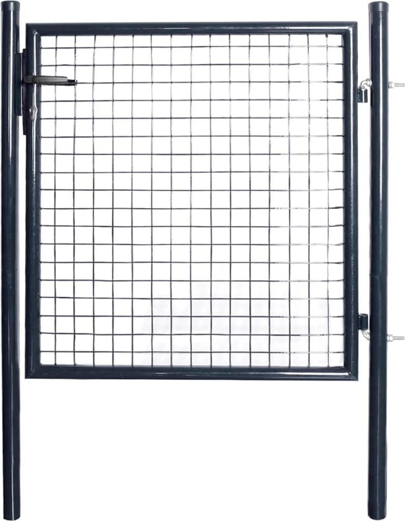 Maison Exclusive - Maschen-Gartentor verzinkter Stahl 100 x 100 cm Grau