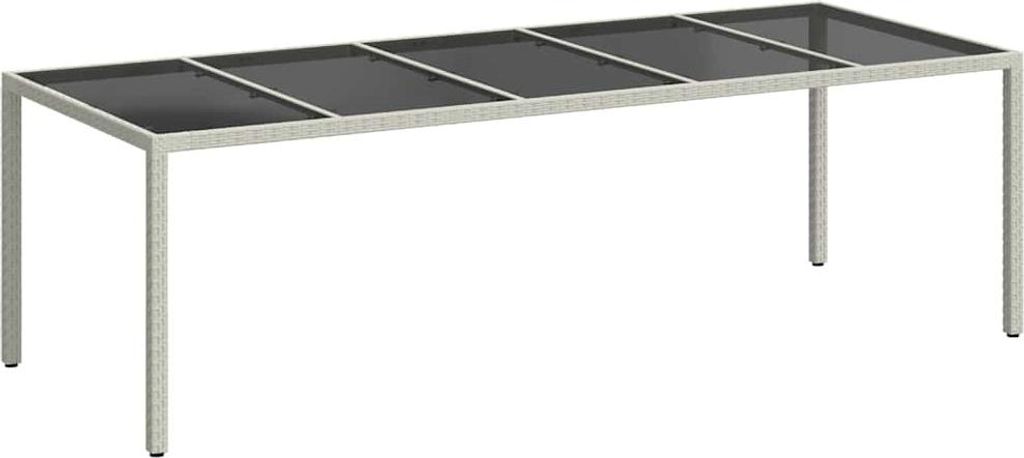 vidaXL Gartentisch Weiß 250x100x75 cm Poly Rattan und Hartglas