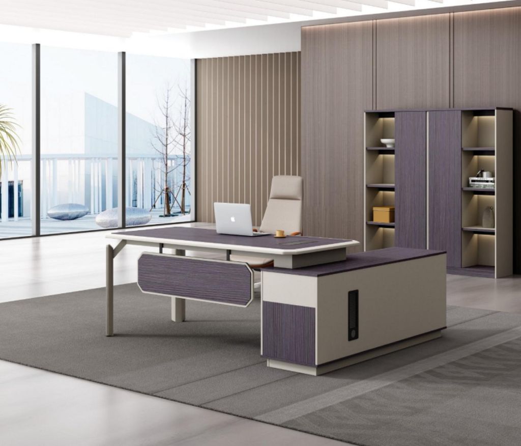 Designer Eckschreibtisch mit Aktenschrank Büro Möbel Chefzimmer Einrichtung 2tlg