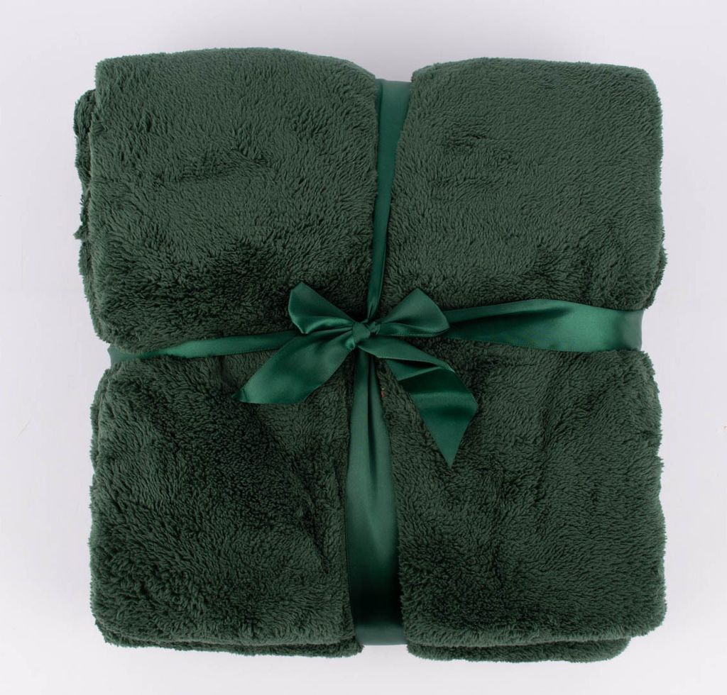 Kuscheldecke Justin aus Mikrofaser dunkelgrün XL 150x200cm