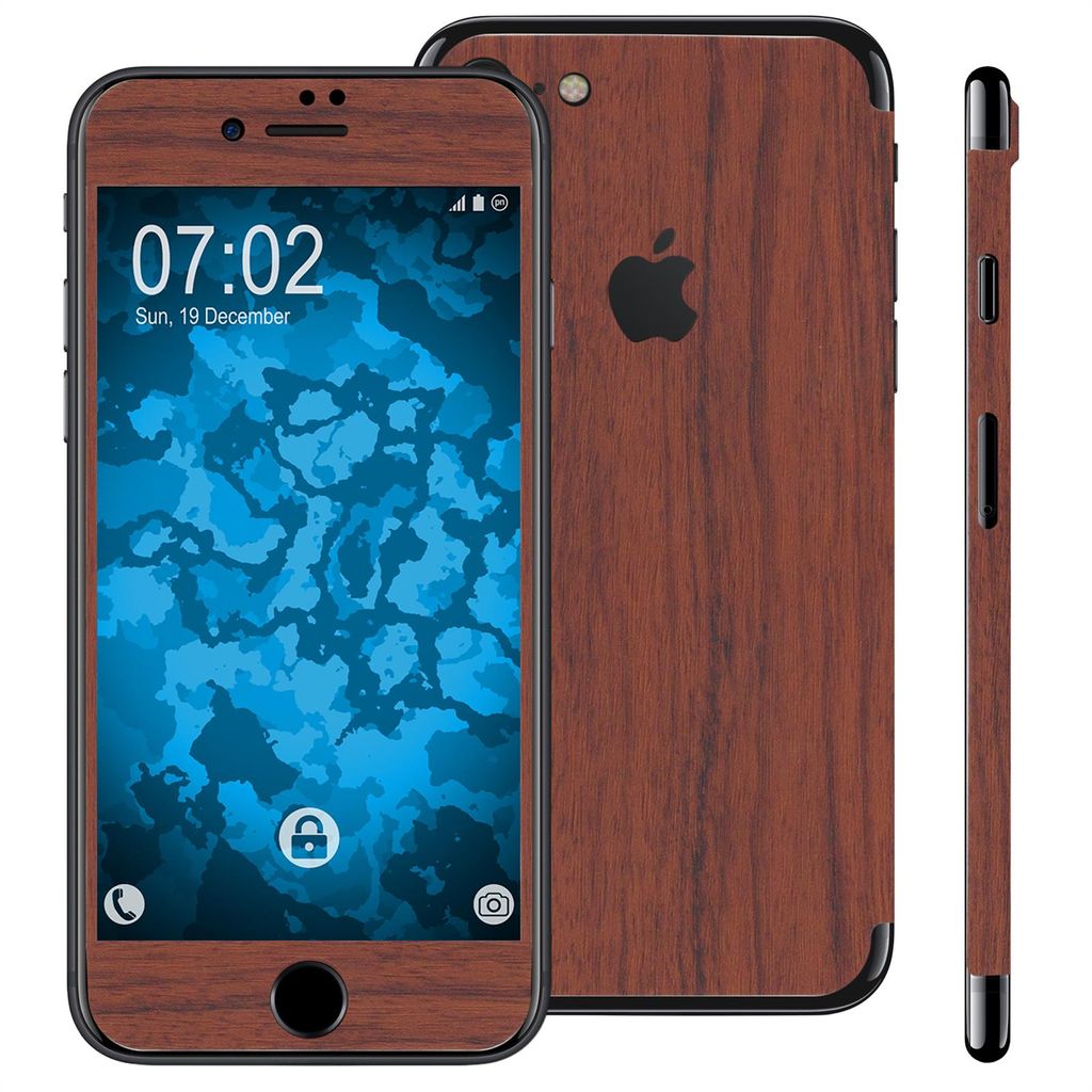 2 x Holzoptik-Folienset für Apple iPhone 7 / 8 / SE 2020 Produktbild 