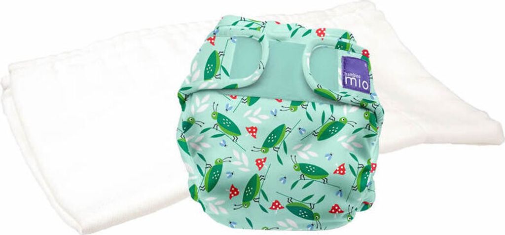 BambinoMio Mioduo Trial-Set Überhose + Prefold Gr. 1 (bis 9 kg) Happy Hopper