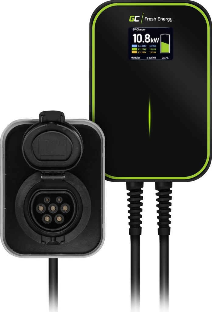 Green Cell EV15RFID, Černá, Zeď, Hliník, LCD, Type 2, IP66 Obrázek produktu 