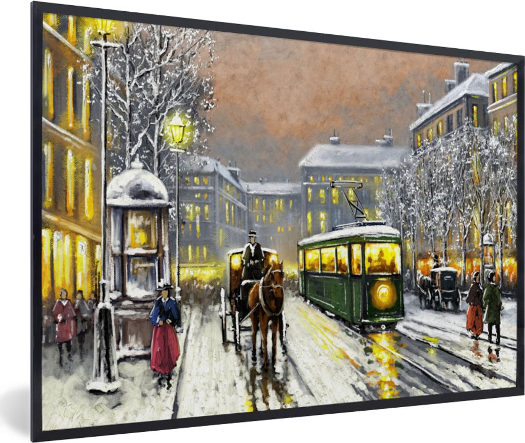 MuchoWow® Gerahmtes Poster Gemälde - Ölgemälde - Winter - Produktbild 