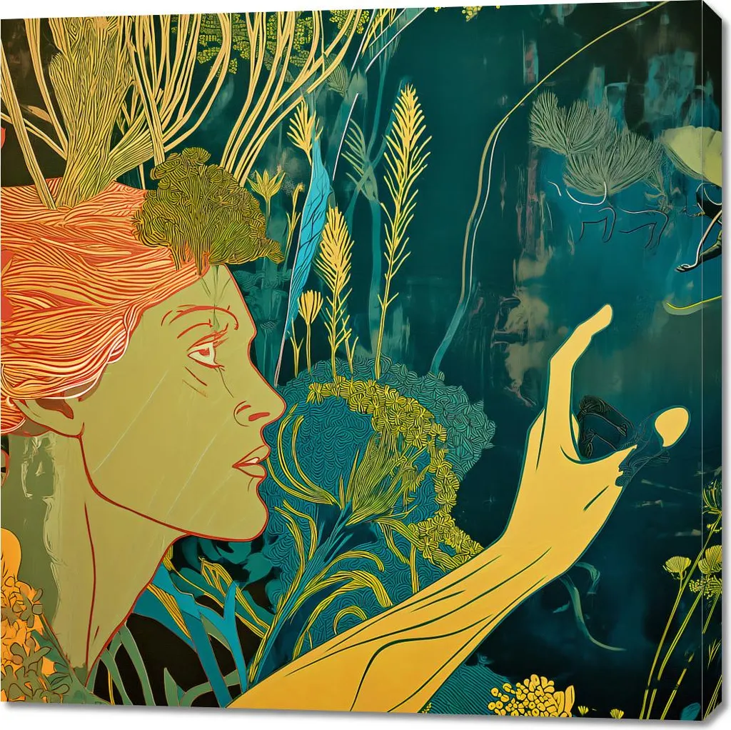 Grand Tableau de Salon Appel à Flora 100x100 cm - Ambiance Zen