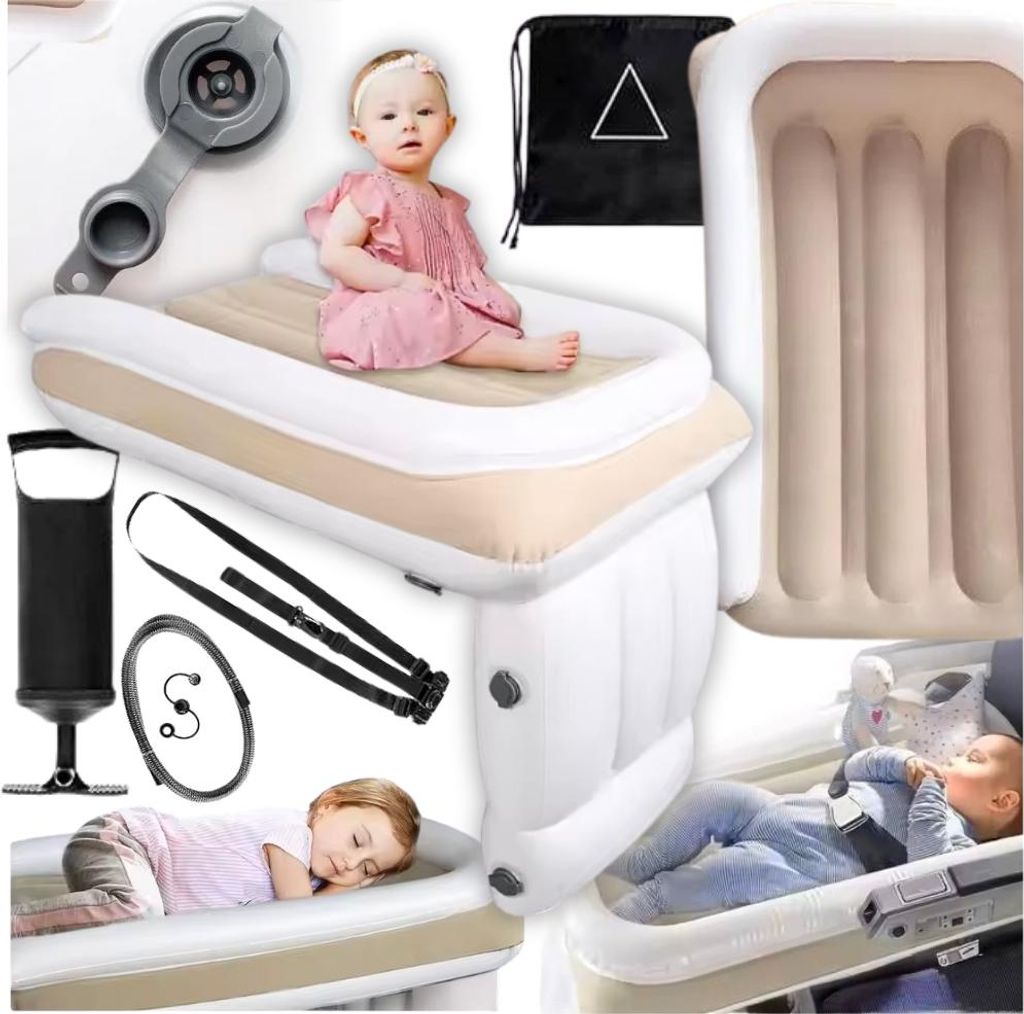 Aufblasbares Bett für Flugzeug, Bahn, Auto, Reisebett, Matratze + Pumpe