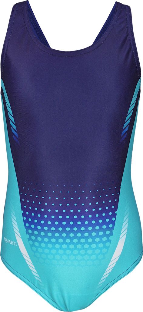Aquarti Mädchen Badeanzug – Chlorresistenter Sport Badeanzug Mädchen mit Muscleback, Farbe: EP2274b3 Türkis , Größe: 146