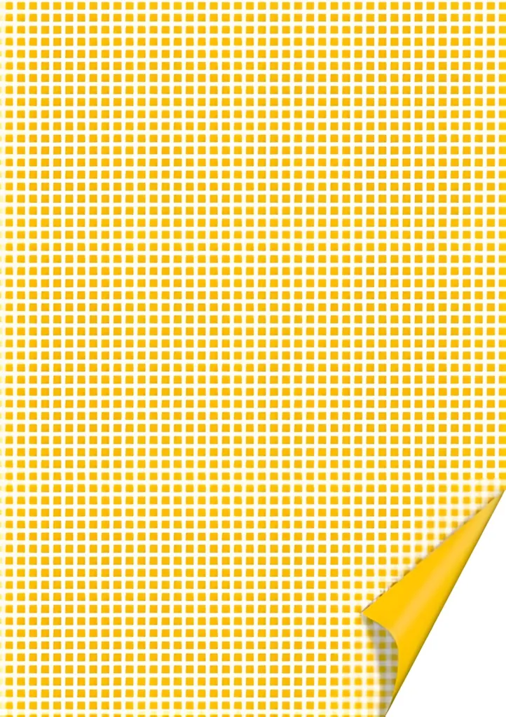 Carton Motif Carreaux Jaune Soleil 21x31cm avec Barre de Codage Heyda