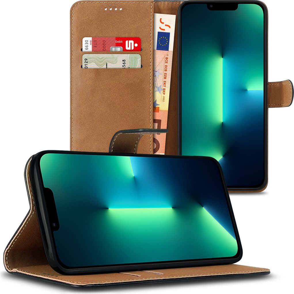 Schutzhülle Apple iPhone 13 Pro Max Handy Hülle Tasche Schwarz Flip Case CoverSmartphone:Apple iPhone 13 Pro Max