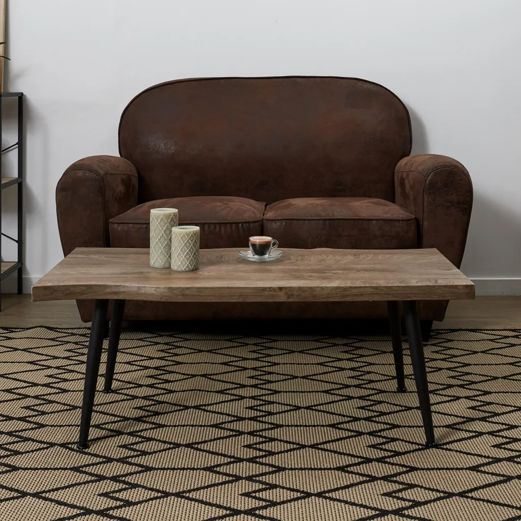 Table Basse Forest Noir Anti-Traces - Table Robuste pour Famille Actived