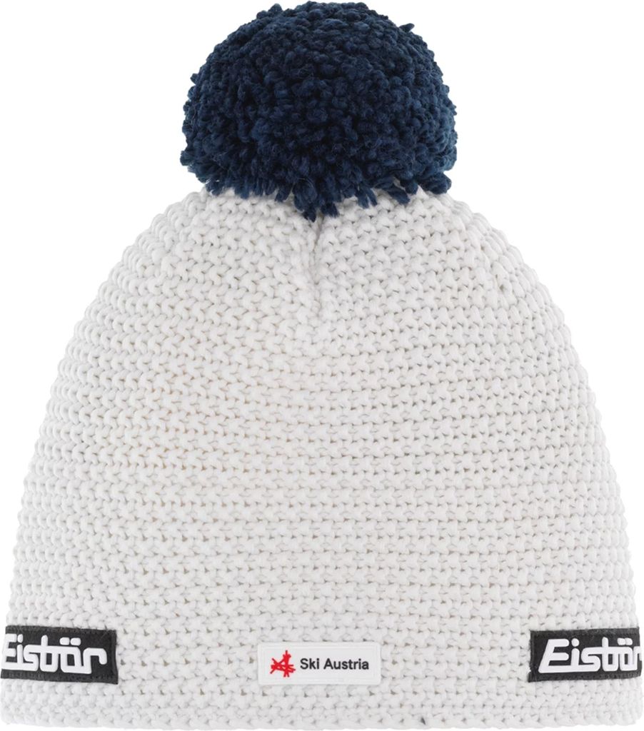 Eisbär Jamie Pompon MÜ SKA Strickmütze mit Bommel Uni, Farbe:Weiß