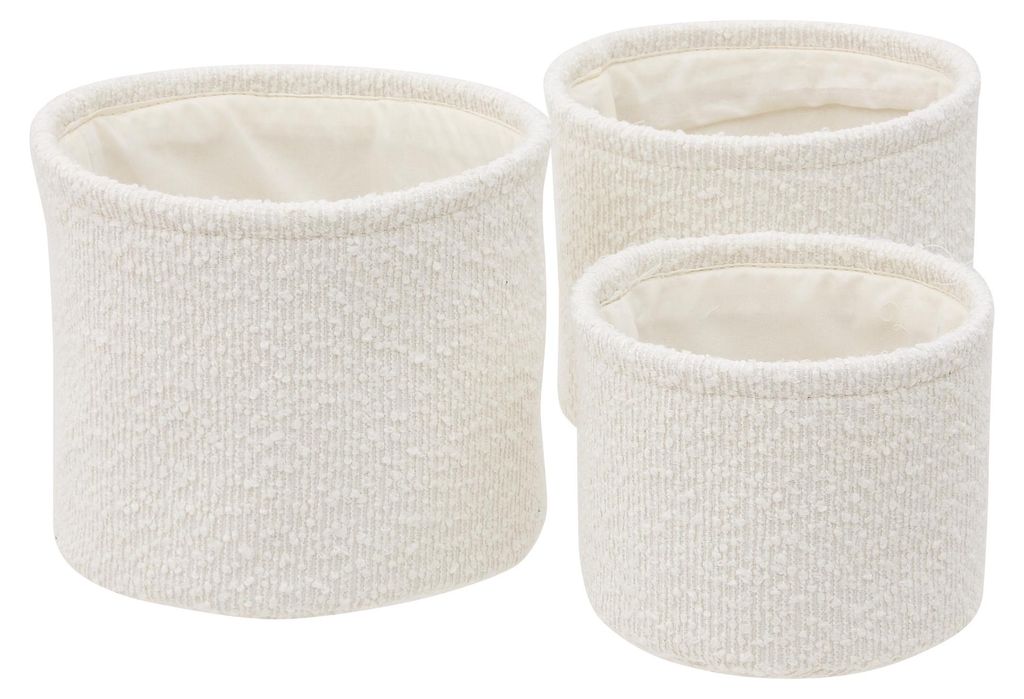 Set von 3 Textil-Körben BOUCLETTE, 14 x 14 x 11 cm Produktbild 