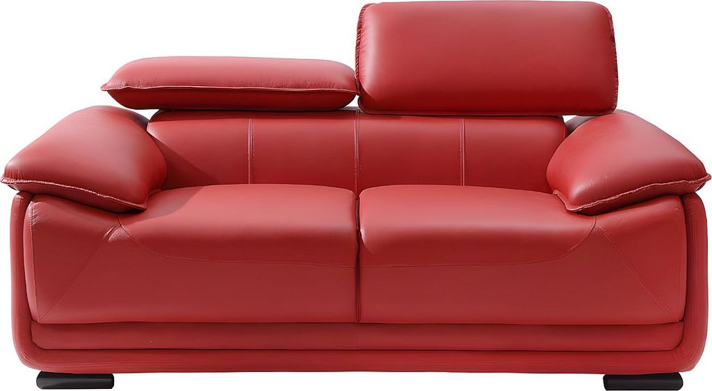 MACELO 2-Sitzer Sofa aus Leder - rot