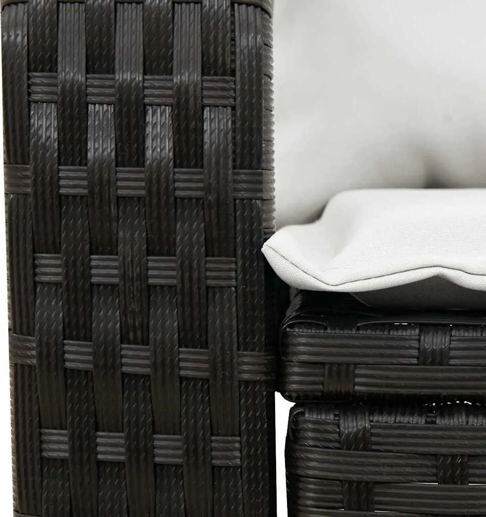 Poltrona a Dondolo Outdoor vidaXL Polirattan Nero e Design Elegante - 7