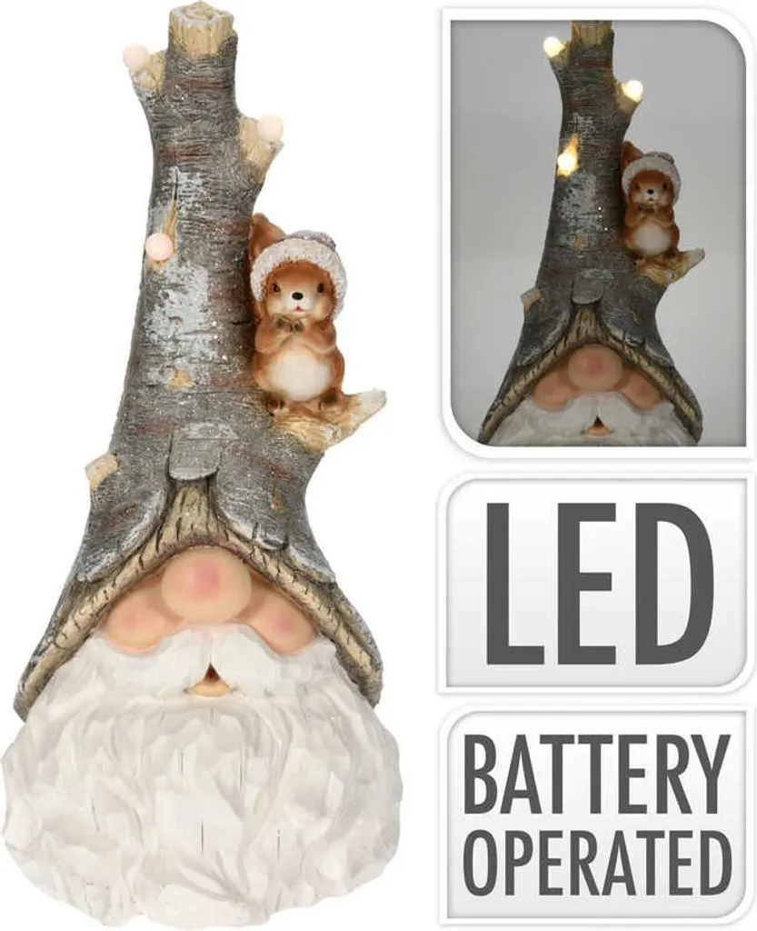 Décoration elfe de Noël 57 cm LED pour salon et pied de sapin