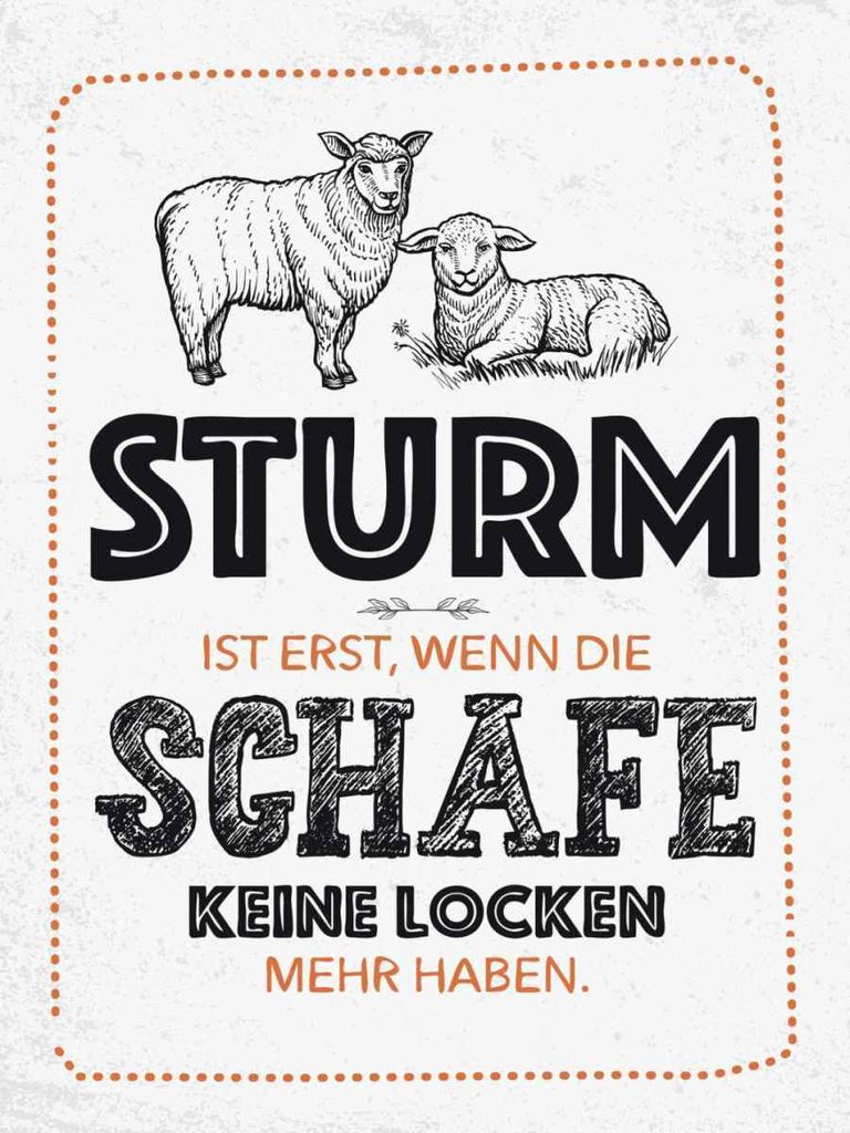 vianmo Holzschild 40x30 cm Sturm ist erst, wenn Schafe weiß Spruch Zitat