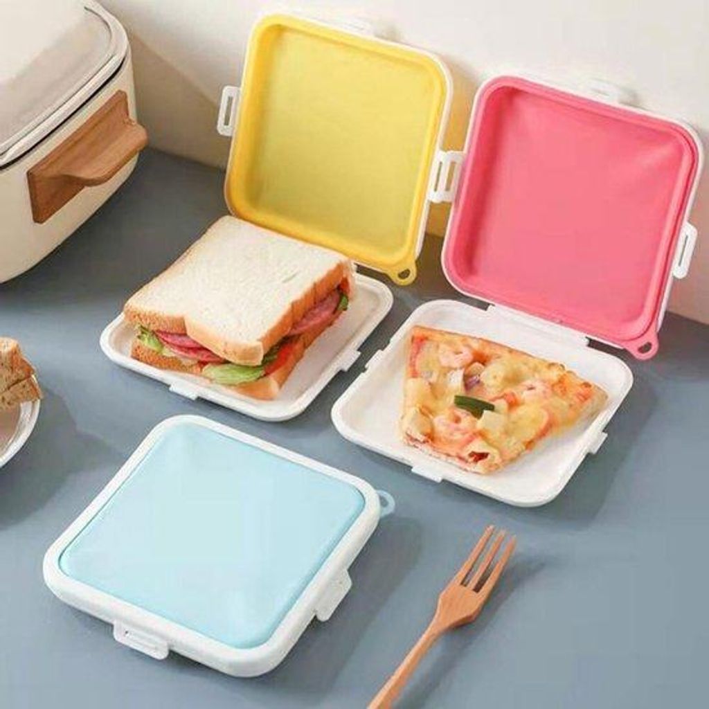 Silikonische Lebensmittelbox, magnetronbeständige 3er-Set, Reisetasche