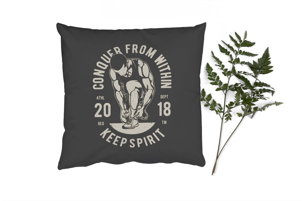 MuchoWow Zierkissen Sofakissen Wohnzimmer Dekokissen 40x40 cm Sport - Retro - Zitate - Foto Kissen - Schlafzimmer Dekoration