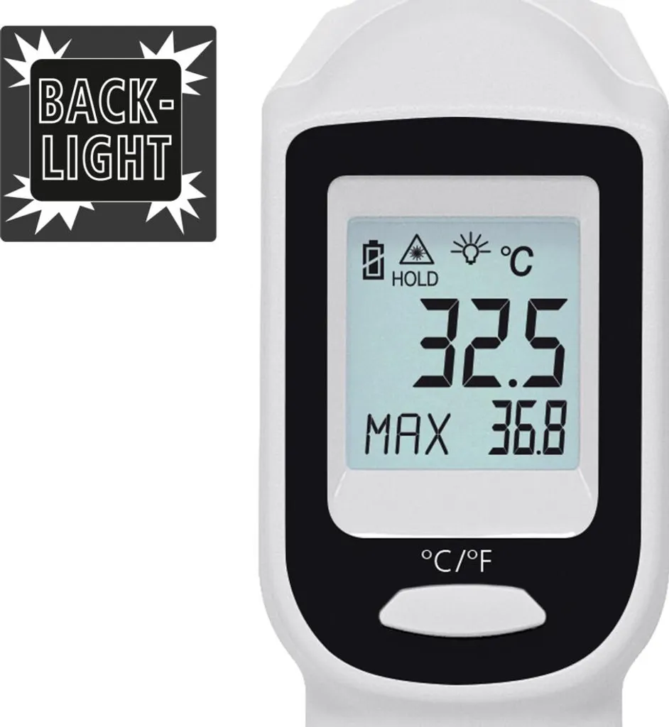 Laserliner ThermoSpot Laser - F,°C - -20 - 315 °C - Nero - Grigio - Giallo - 1 °C - 9 V - 38 mm (082.040A) - 3