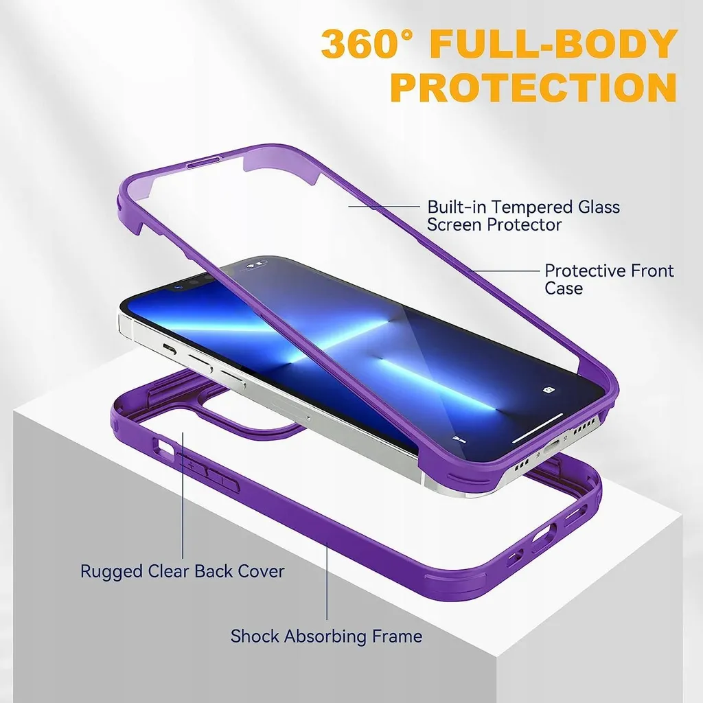 Housse iPhone 14 Pro Max Violette - Étui Rigide avec Renfort de Bordure - 6