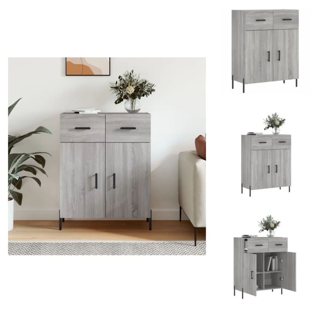 Mobile Credenza 90cm Grigio Sonoma vidaXL - Design Compatto e Stabile